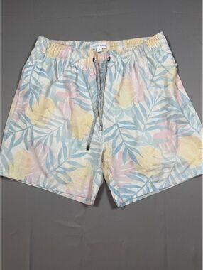 Vintage Summer pastel tropical print swim shorts
